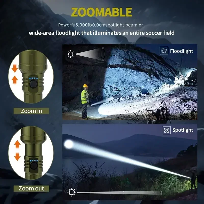 Linterna brillante con zoom y  - Power Bank reseña y precio