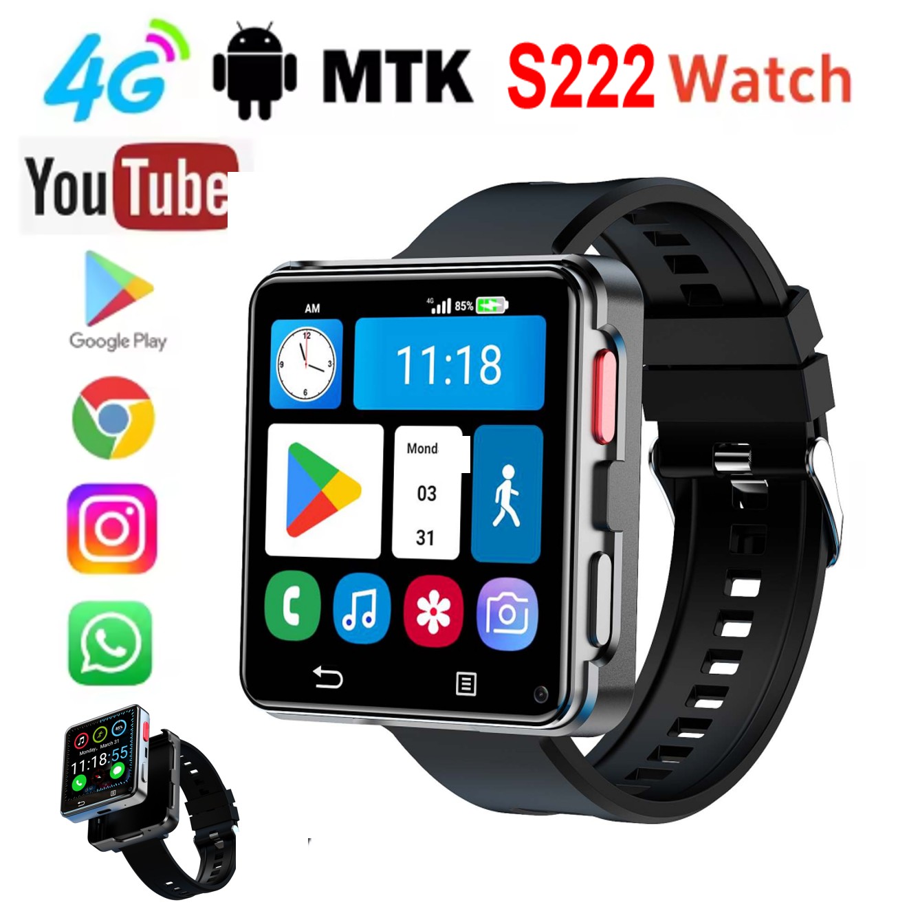 Reloj Inteligente S222 4G con  - Smart Watch reseña y precio